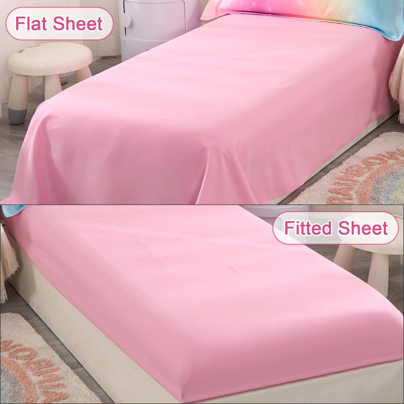 Wowelife 4 Piece Toddler Bedding Sets for Girls Pink Toddler Girl Bedding Set Toddler Bed Sets for Girls Stars Princess Comforter Set with Comforter, Flat Sheet, Fitted Sheet, Pillowcase, Pink - Image 3
